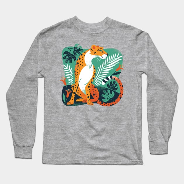 Cheetah Long Sleeve T-Shirt by Lucie Rice Illustration and Design, LLC